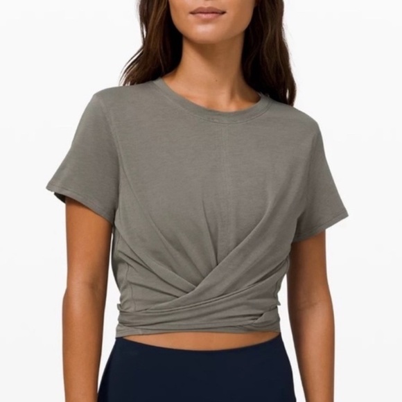 NEW Lululemon Time to Restore Short sleeves top gray sage 4 - Picture 1 of 10